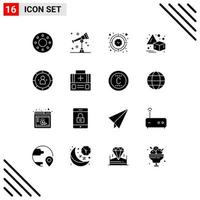 paquete de iconos vectoriales de stock de 16 signos y símbolos de línea para el enfoque del gráfico de eficiencia transformar elementos de diseño vectorial editables vector