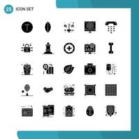 paquete de iconos vectoriales de stock de 25 signos y símbolos de línea para monitor de comunicación dinero salud médica elementos de diseño vectorial editables vector