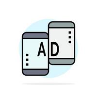 publicidad móvil publicidad móvil marketing círculo abstracto fondo color plano icono vector