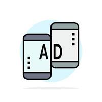Advertising Mobile Mobile Advertising Marketing Abstract Circle Background Flat color Icon vector