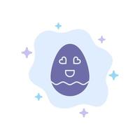 Egg Happy Easter Blue Icon on Abstract Cloud Background vector