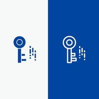 Internet Security Key Line and Glyph Solid icon Blue banner Line and Glyph Solid icon Blue banner vector