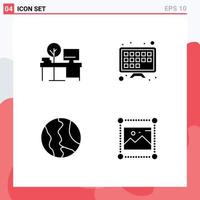 Pack of creative Solid Glyphs of comfort location place smart tv world Editable Vector Design Elements