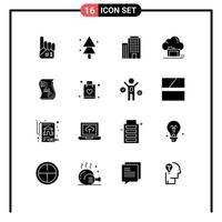 paquete de iconos de vector de stock de 16 signos y símbolos de línea para análisis compartir elementos de diseño de vector editables de archivo de datos de construcción