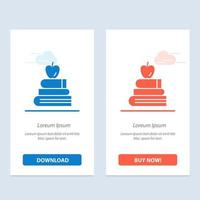 Apple Books Education Science  Blue and Red Download and Buy Now web Widget Card Template vector