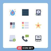 Set of 9 Modern UI Icons Symbols Signs for image collage drive seo page Editable Vector Design Elements