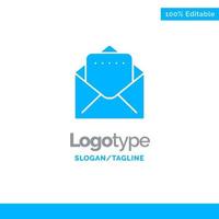 Document Mail Blue Solid Logo Template Place for Tagline vector