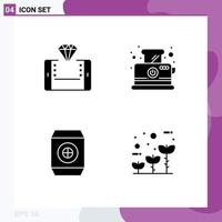 Group of Solid Glyphs Signs and Symbols for mobile drink shopping toast soft Editable Vector Design Elements