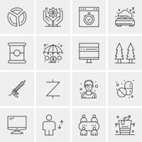 16 iconos universales de negocios vector ilustración de icono creativo para usar en proyectos relacionados con la web y dispositivos móviles