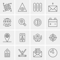 16 iconos universales de negocios vector ilustración de icono creativo para usar en proyectos relacionados con la web y dispositivos móviles