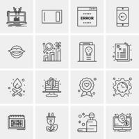 16 iconos universales de negocios vector ilustración de icono creativo para usar en proyectos relacionados con la web y dispositivos móviles