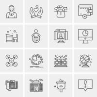 16 iconos universales de negocios vector ilustración de icono creativo para usar en proyectos relacionados con la web y dispositivos móviles