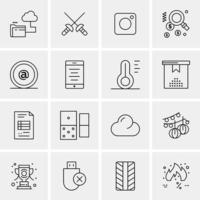 16 iconos universales de negocios vector ilustración de icono creativo para usar en proyectos relacionados con la web y dispositivos móviles