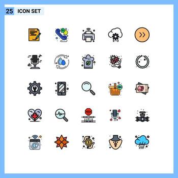 Set of 25 Modern UI Icons Symbols Signs for development coding telephone cloud iot Editable Vector Design Elements