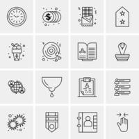 16 iconos universales de negocios vector ilustración de icono creativo para usar en proyectos relacionados con la web y dispositivos móviles