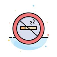 No smoking Smoking No Hotel Abstract Flat Color Icon Template vector