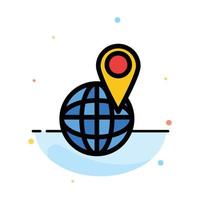 Global Location Map World Abstract Flat Color Icon Template vector