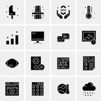 16 iconos universales de negocios vector ilustración de icono creativo para usar en proyectos relacionados con la web y dispositivos móviles