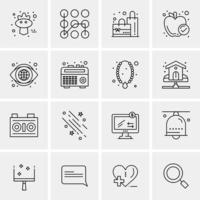 16 iconos universales de negocios vector ilustración de icono creativo para usar en proyectos relacionados con la web y dispositivos móviles