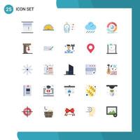 Stock Vector Icon Pack of 25 Line Signs and Symbols for analysis rain utensils cloud person Editable Vector Design Elements