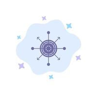 Focus Board Dart Arrow Target Blue Icon on Abstract Cloud Background vector