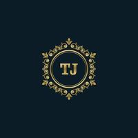 Letter TJ logo with Luxury Gold template. Elegance logo vector template.