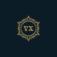 Letter VX logo with Luxury Gold template. Elegance logo vector template.