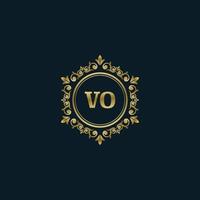 Letter VO logo with Luxury Gold template. Elegance logo vector template.