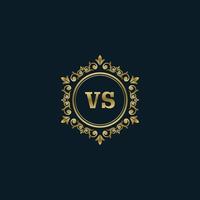 Letter VS logo with Luxury Gold template. Elegance logo vector template.