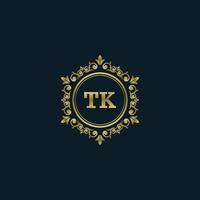 Letter TK logo with Luxury Gold template. Elegance logo vector template.