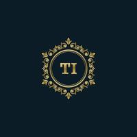 Letter TI logo with Luxury Gold template. Elegance logo vector template.