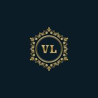 Letter VL logo with Luxury Gold template. Elegance logo vector template.