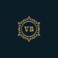 logotipo de letra vb con plantilla de oro de lujo. plantilla de vector de logotipo de elegancia.