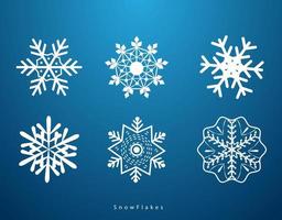 Set of snowflakes vector