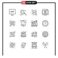 Set of 16 Modern UI Icons Symbols Signs for arrow online clean marketplace computer Editable Vector Design Elements