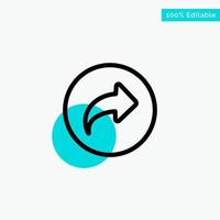 Basic Arrow Right Ui turquoise highlight circle point Vector icon