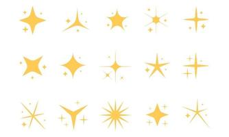 Sparkling stars icon set vector
