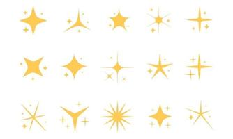 conjunto de iconos de estrellas brillantes vector