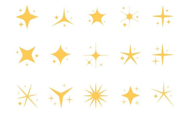 Sparkling stars icon set