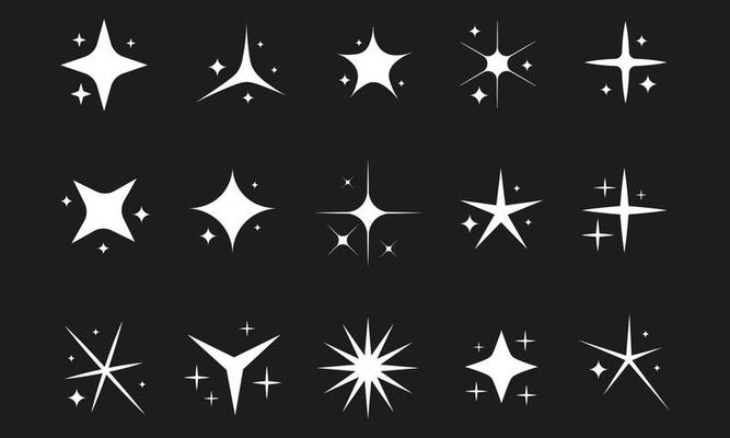 Sparkling stars icon set