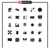 Modern Set of 25 Solid Glyphs and symbols such as seo clip correspondence flow data Editable Vector Design Elements