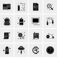 16 iconos universales de negocios vector ilustración de icono creativo para usar en proyectos relacionados con la web y dispositivos móviles