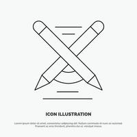 Education Pen Pencil Write Line Icon Vector