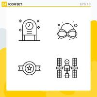 Collection of 4 Universal Line Icons. Icon Set for Web and Mobile. vector