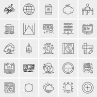 25 iconos de negocios universales vector ilustración de icono creativo para usar en proyectos relacionados con la web y dispositivos móviles