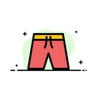 Beach Clothing Short Shorts  Business Flat Line Filled Icon Vector Banner Template