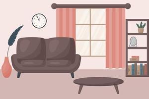 living room interior vector