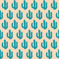 doodle cactuses pattern vector