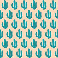 doodle cactuses pattern vector