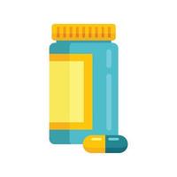 Eye care capsule jar icon flat isolated vector